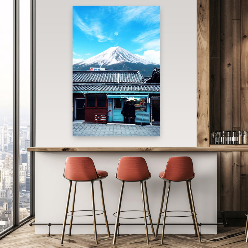Mount Fuji Waffle Shop Abstract Contemporary Wall Art Print, 152.4cm H x 101.6cm W