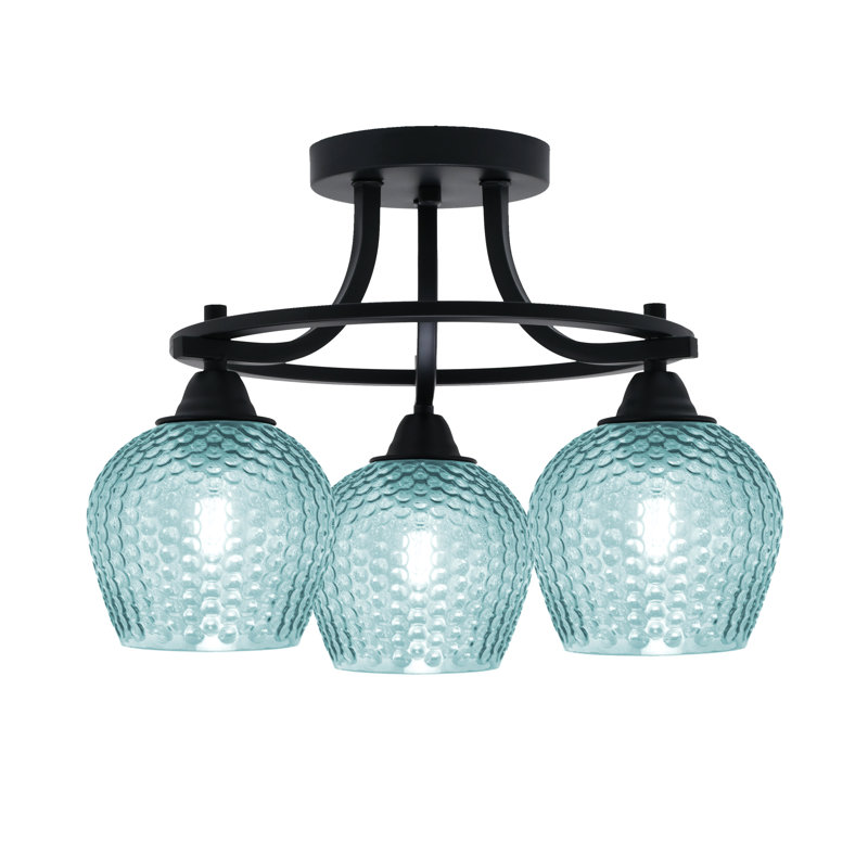Verre turquoise 6 po Amancio, Sarcelle, Noir mat