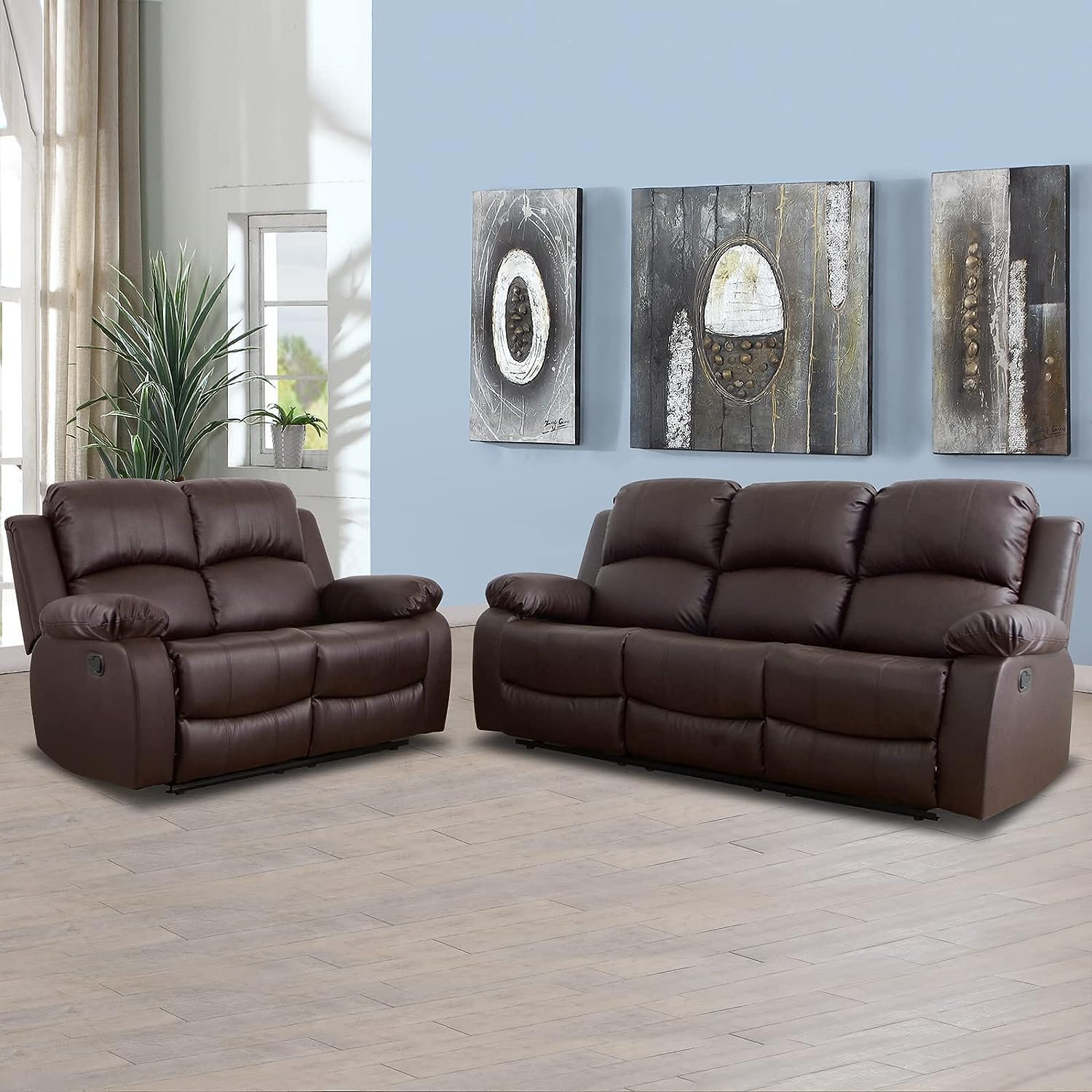 Ebern Designs Adelore 2 Piece Faux Leather Reclining Living Room Set ...