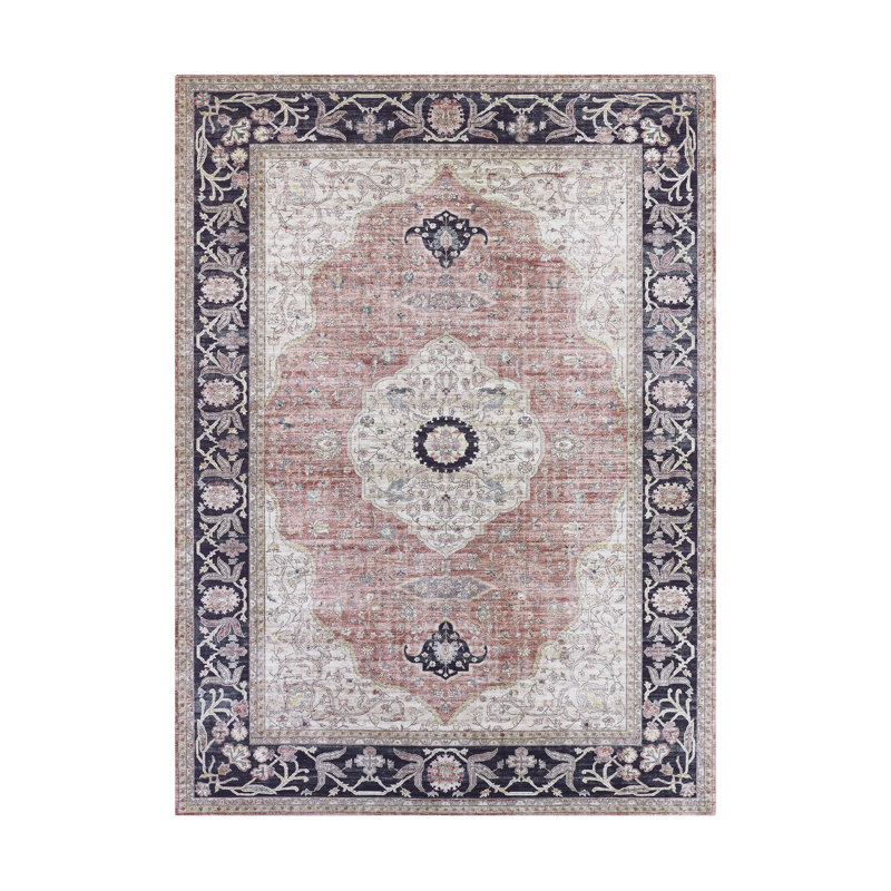 Notker Constance Machine Washable Imagine Printed Chenille Rugs, Rectangle 6'6" x 10' 