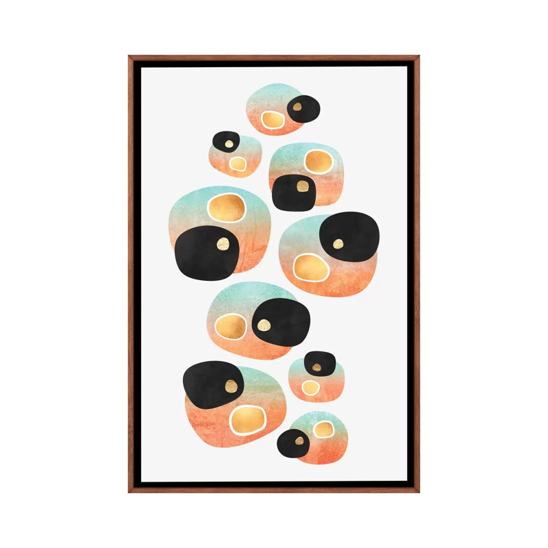 « tropical pebbles » par elisabeth fredriksson-impression, Toile avec cadre en bois classique, H 26 po x l 18 po x 1,5 po