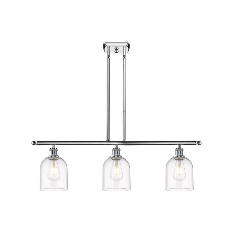 Odaniel 3 - Light Kitchen Island Pendant, Clear, Polished Chrome