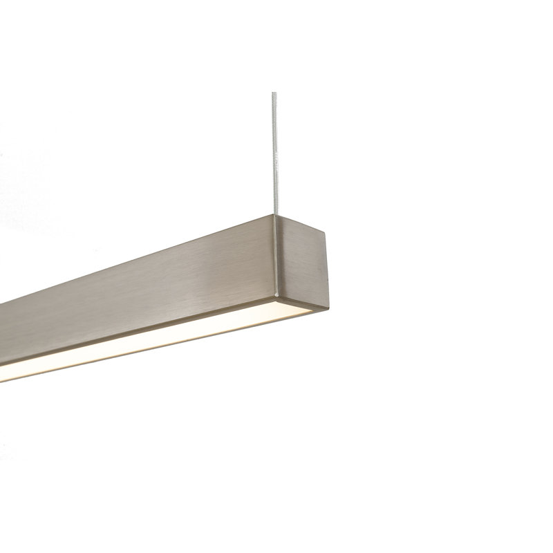 Lustre linéaire moderne à 1 lumière DEL , Nickel satiné