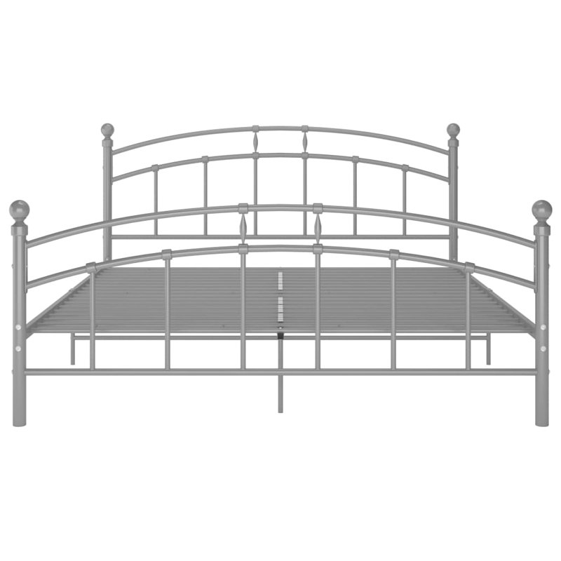 Shept Mallet Metal Bed, Grey, 180 x 200 cm