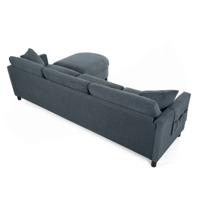 Canapé modulaire 107,87 pi avec 1 repose-pieds, coussin de siège et coussin de dossier amovible