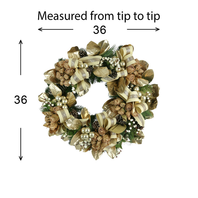 Jeyla Jeyla 36" Dried Roses Holiday Wreath