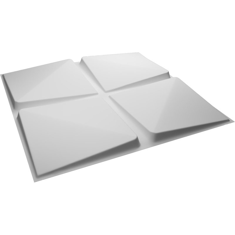 White PVC 3D Decorative Wall Panels 19 5/8" x 19 5/8" (10-Pack)