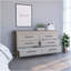 Commode double 6 tiroirs Hms, quatre pieds, plateau supérieur, six tiroirs - gris clair-1645124303