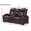 Causeuse inclinable électrique en cuir 73,5 po-1638377778