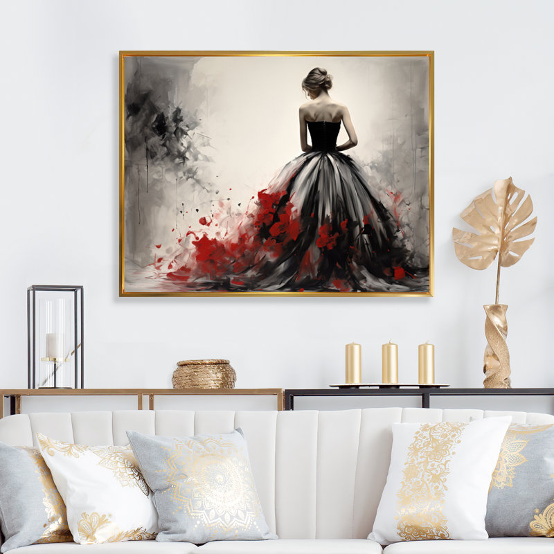 Fashion Fashion - Élégance dévoilée - imprimé, Cadre flottant doré, H 34 po x l 44 po x P 1,5 po