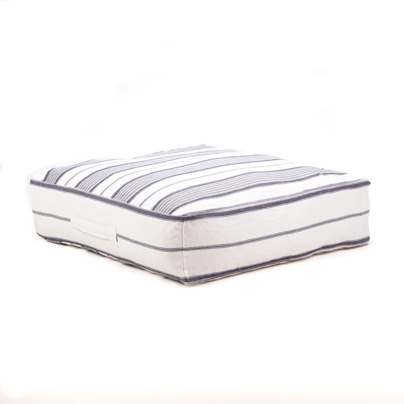 Housse de coussin pour lit Bryhana - ivoire / bleu rayé - grand, L 38 po x P 30 po