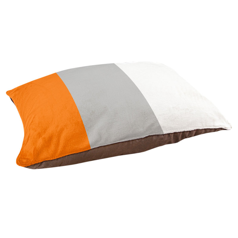 Oreiller Oklahoma, Moyen (l 28 po x P 18 po x H 6 po), Orange / milieu argent