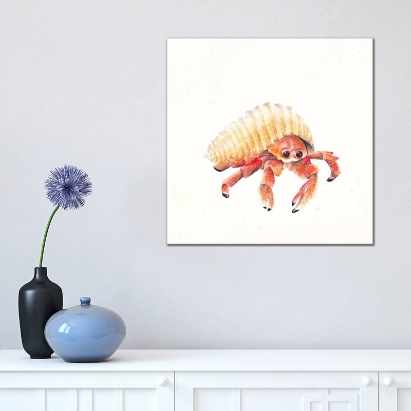 Hermit Crab by Wandering Laur - Wrapped Canvas Painting, 45.72 cm H x 45.72 cm W x 1.91 cm D