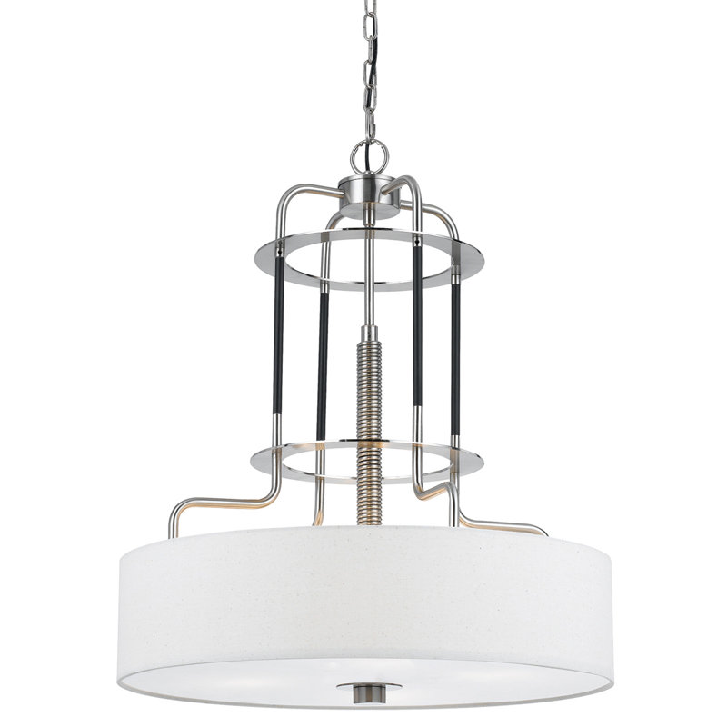 Lustre de salle à manger en acier brossé, 74 cm de hauteur, 4 lumières, câblé
