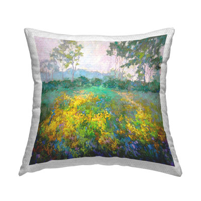 Coussin décoratif d'extérieur à motif de terrain complexe par Barbara Schilling