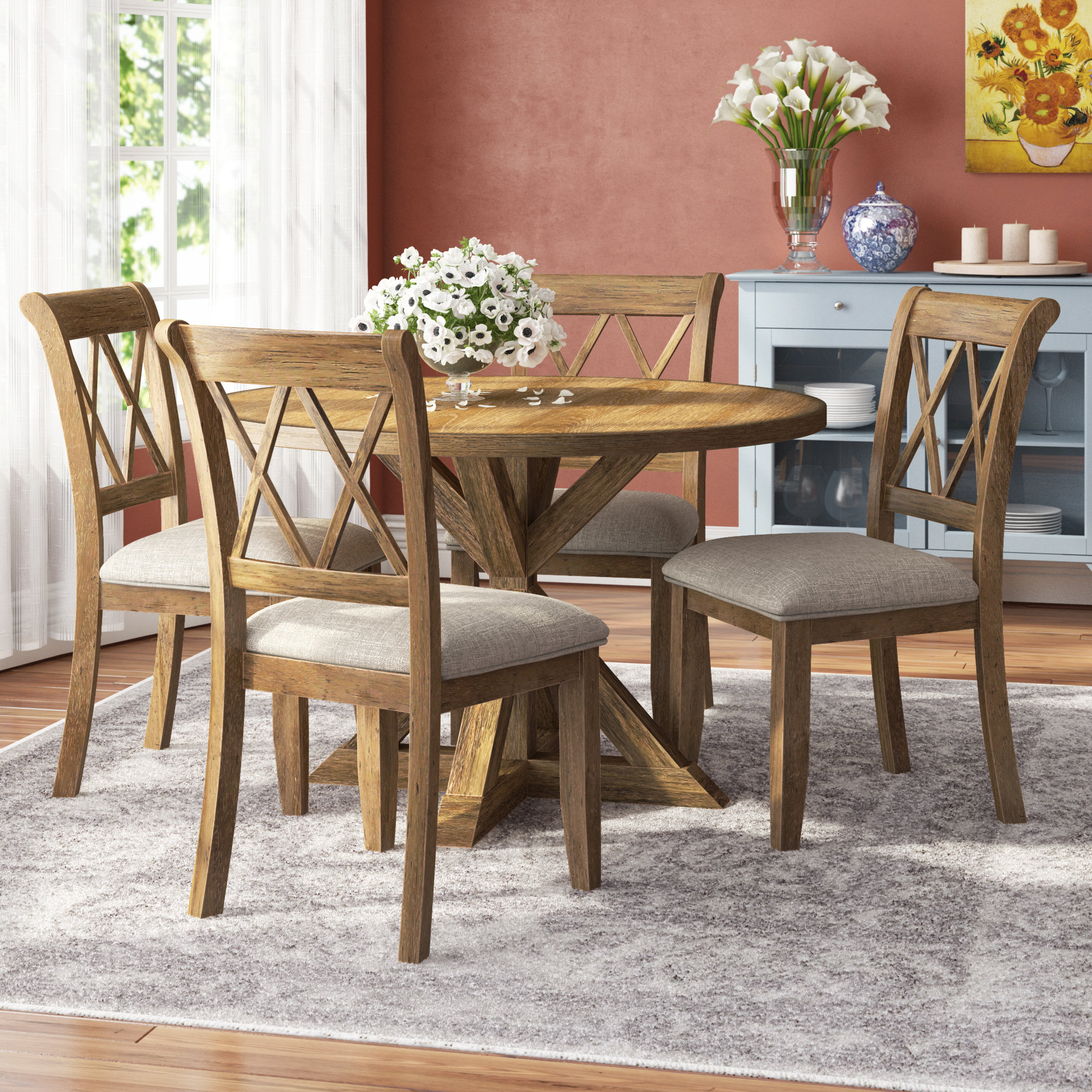 Laurel Foundry Modern Farmhouse® Ebbert 4 - Person Dining Set & Reviews ...