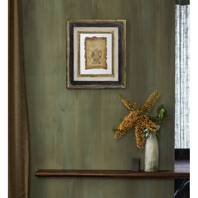 «Waft Antiqued Sculpture», art mural encadré
