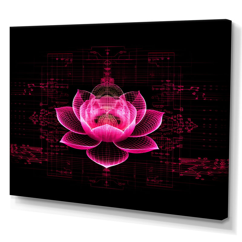 Lumière provenant du lotus rose I, H 12 po x l 20 po x P 1 po, Toile tendue