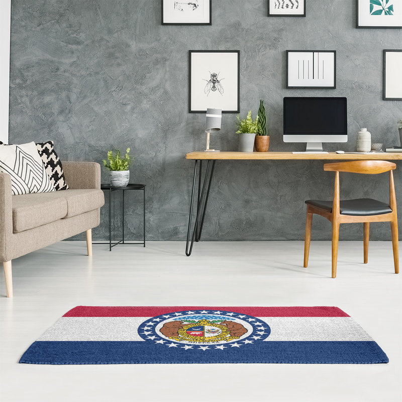 Tapis rose/bleu missouri flag, Rectangle 2 pi x 3 pi