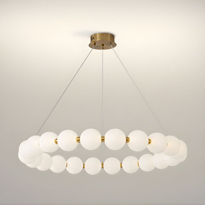 Lustre circulaire blanc