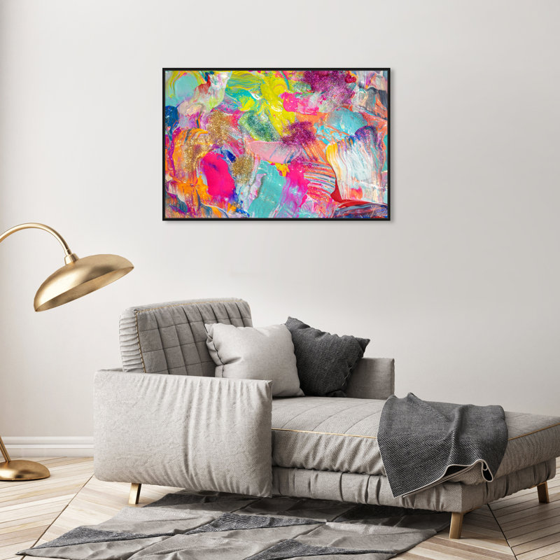 «Abstract Miami Beach Textures», impression sur toile, H 24 po x l 36 po, Cadre noir