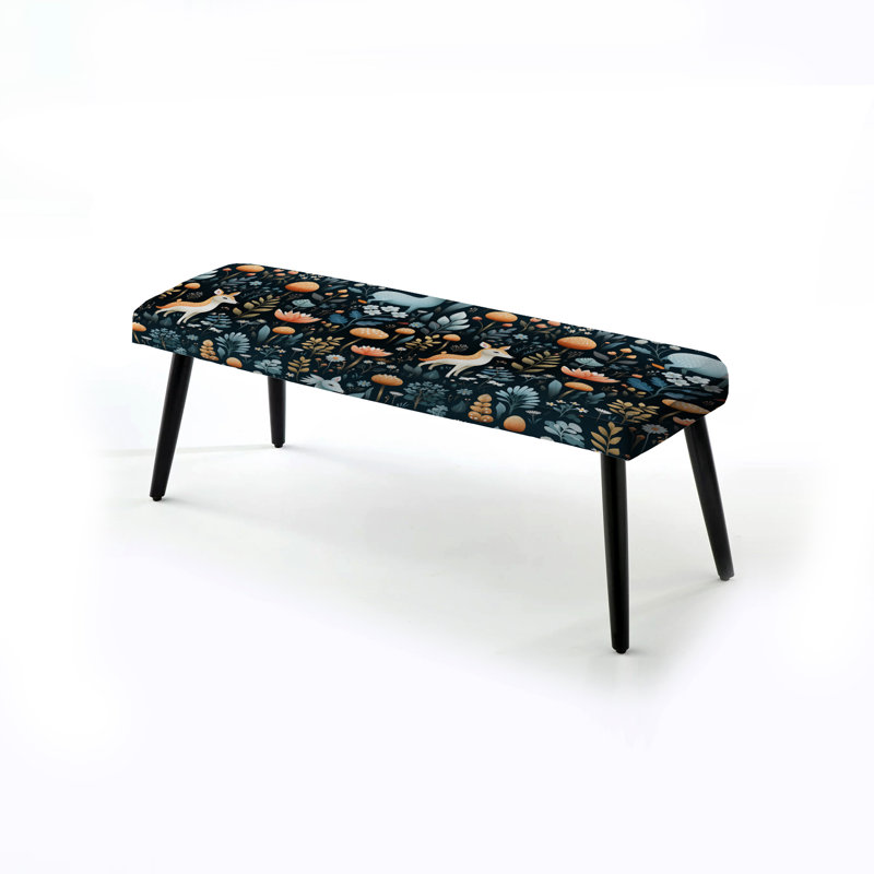 Shuster - Banc rembourré noir à imprimé animal
