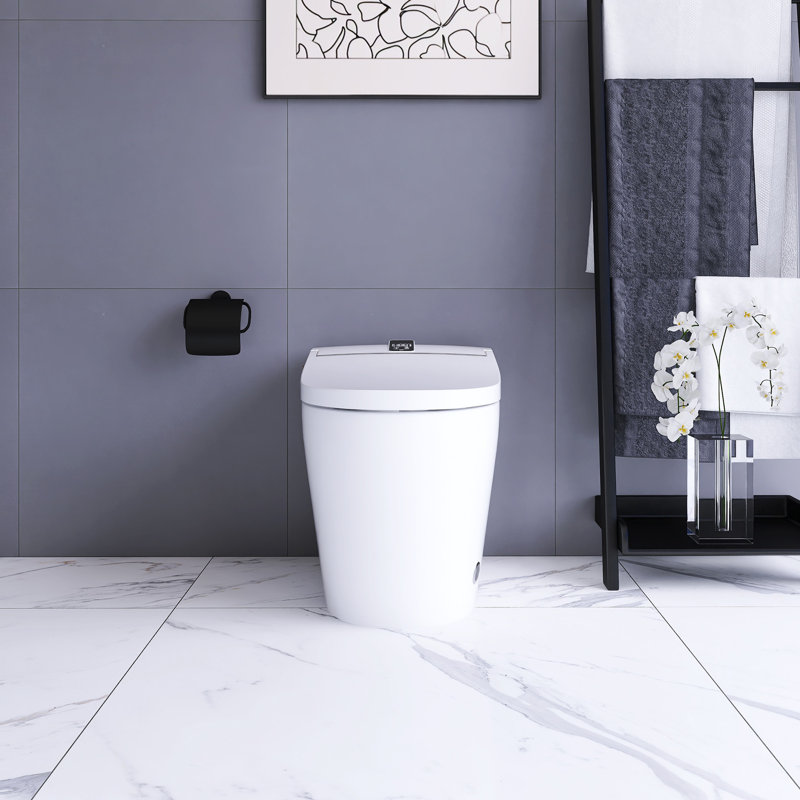 Smart Toilet With Side Control Knob, White