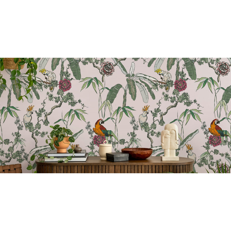 Papier peint botanique tropical, L 100 po x l 150 po