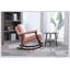 Chaise berçante d'appoint Mid-Century moderne avec structure en bois, salon rembourré confortable et fauteuil de lecture-133233983-133233984