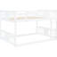 Lit double superposé au-dessus en blanc - Fabrication en bois de pin massif, rehausse le décor de la chambre à coucher, est livré avec et garde-corps-186663040
