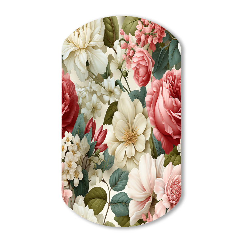 Ingle - Art mural asymétrique en forme de cylindre floral, H 31 po x l 19 po