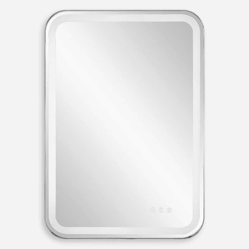 Miroir de salle de bain Mattia, Nickel poli, 32,25 po x 22,25 po