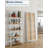 5-Tier Folding Bookcase, Engineered Wood Shelving Unit, No Assembly Required, Classic Style for Home Office and Study, White-704125214-704125208