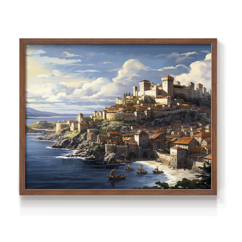 Landscape Series-LXXXIII -Framed Print - Restickable, 8" H x 10" W, Noyer