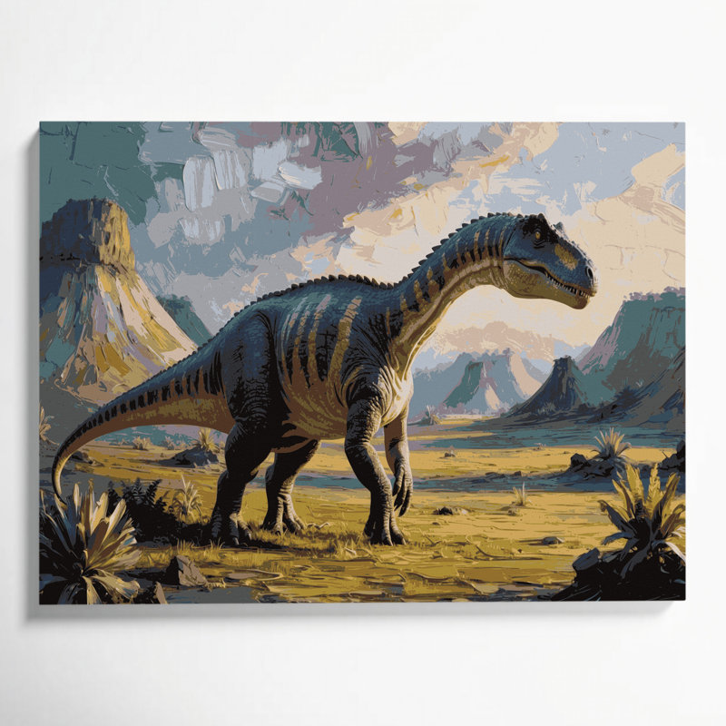 «Dinosaur Saltasaurus», art mural sur toile noire
