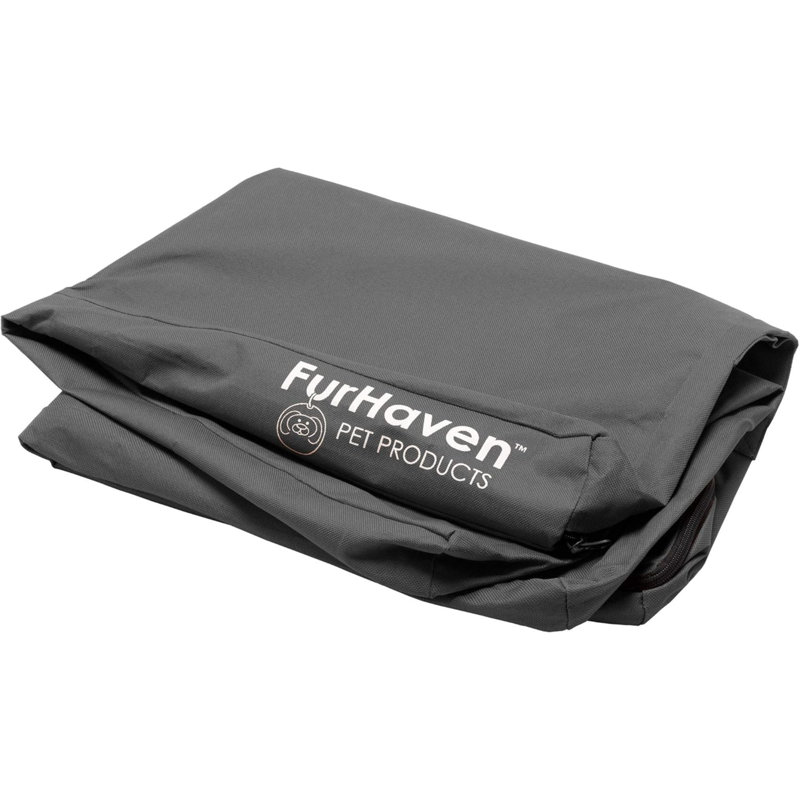 Replacement Dog Bed Cover Water-Resistant Indoor/Outdoor Logo Print Oxford Polycanvas Mattress, Washable - Stone Grey, Large