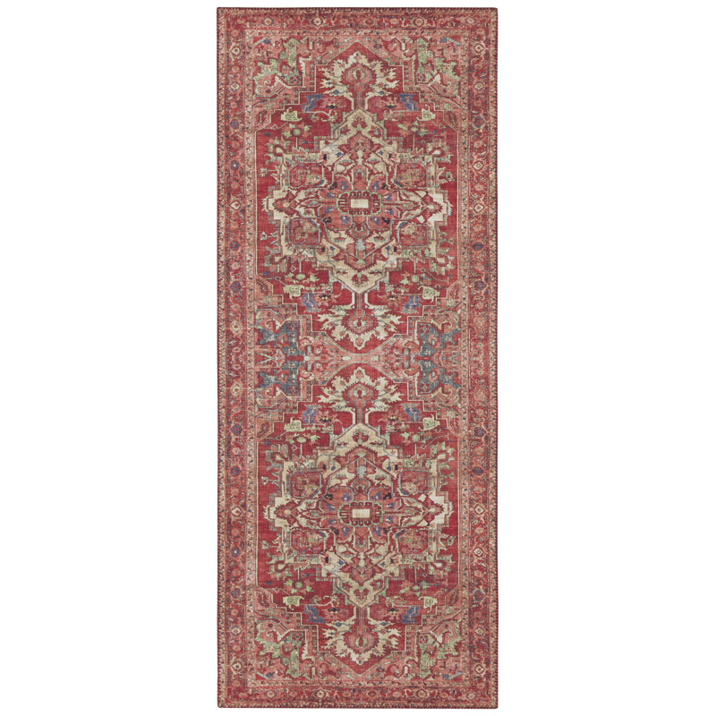 Leta Tufted Red Rug, Runner 80cm x 200cm