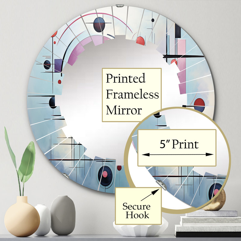 Aughnaholle - Miroir mural moderne rond, 24 po x 24 po