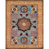 Traditional, Transitional One-of-a-Kind Rectangle 4'1" X 5'11" Hand Knotted Area Rug