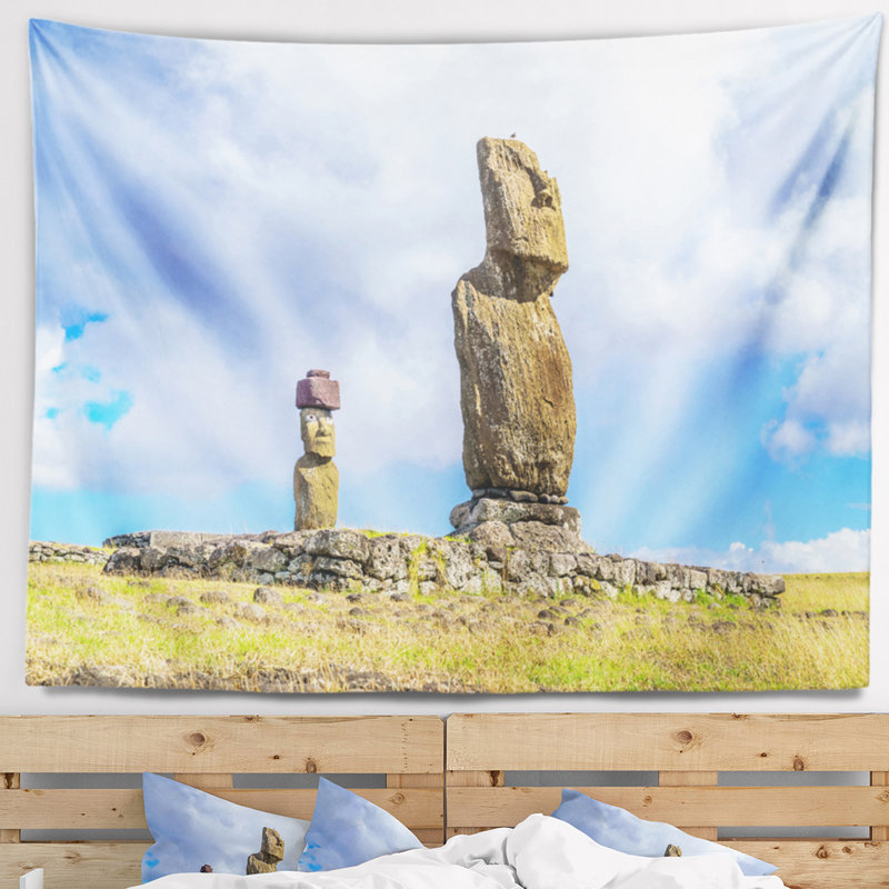 Tapisserie en polyester akivi tahai et akivi ko te riku avec accessoires suspendus inclus, H 32 po x l 39 po