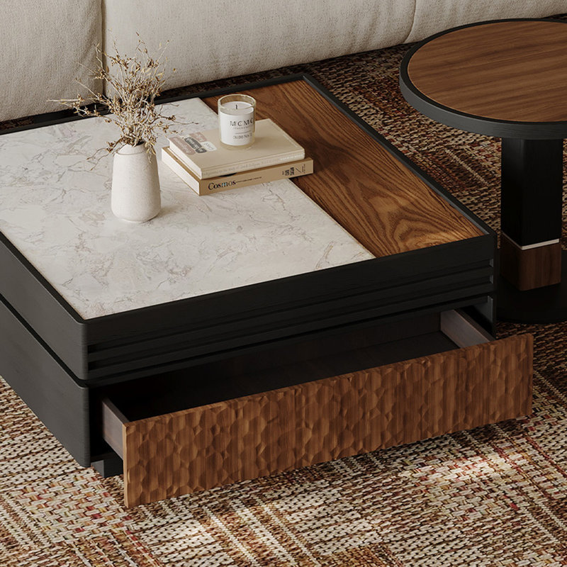 Italian-style creative square coffee table set