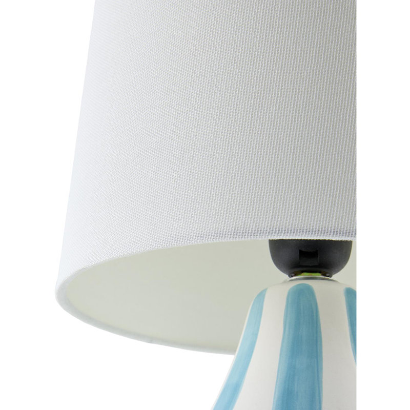 Owes Table Lamp, Teal/White