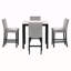 Ensemble de table de salle à manger 5 pièces à hauteur de comptoir avec une table de salle à manger en faux marbre et quatre chaises rembourrées en velours-109930898