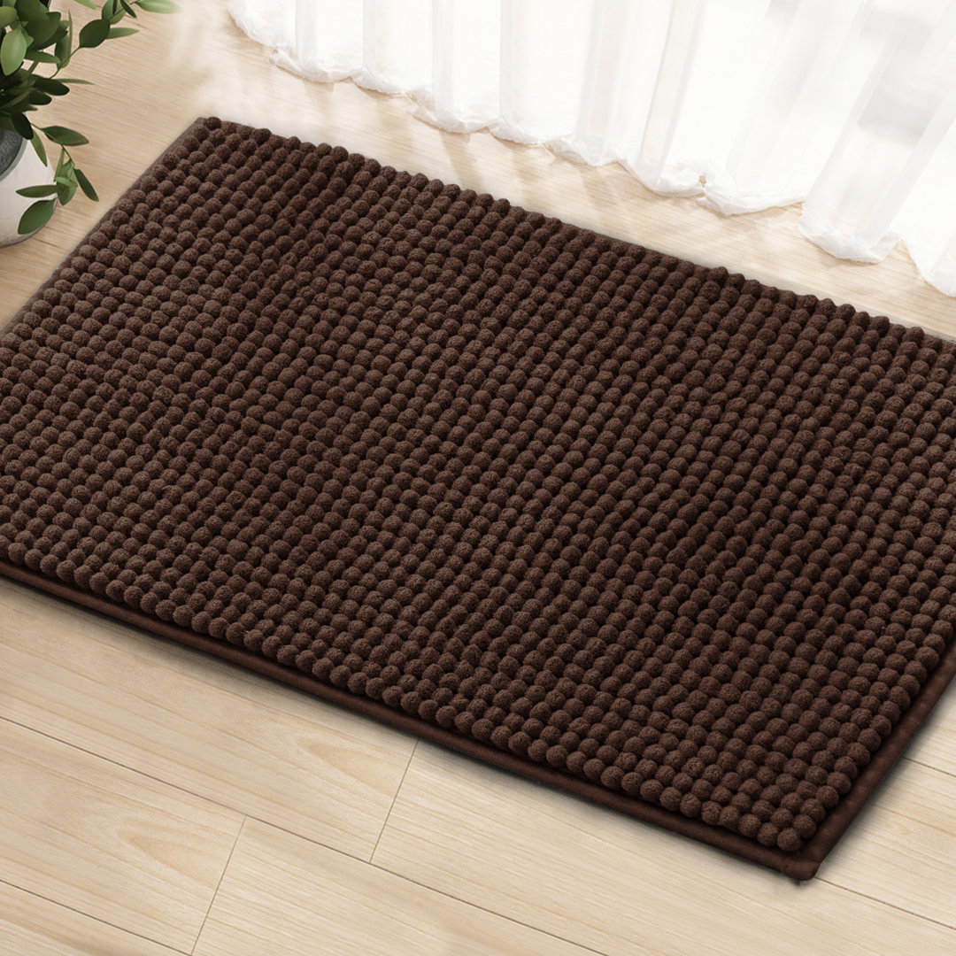 Lemos Luxury Chenille Super Soft Absorbent Microfiber Rectangle Bath Mat