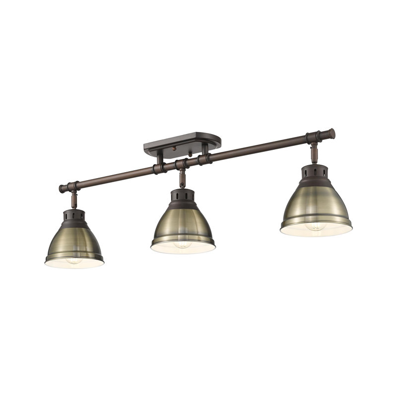 Bryannah 3-Light Semi-Flush - Track Light, Aged Brass, Rubbed Bronze