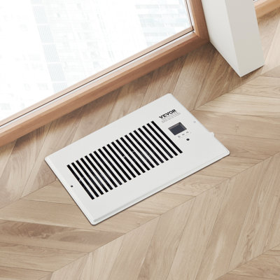 Quiet Register Booster Fan Heating/Cooling 6 x 10 inch with Remote White