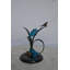 Statue de deux grenouilles bleues qui attrapent une libellule en bronze - Taille: H 12 po
