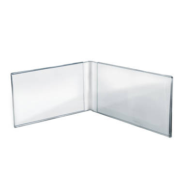 Clear Acrylic Double Sided Sign Holder 5.5 x 8.5 Vertical/Horizontal with  T Strip, 10-Pack