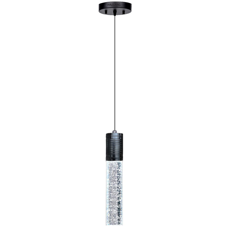 1 - Light Led Crystal Pendant, Matte Black