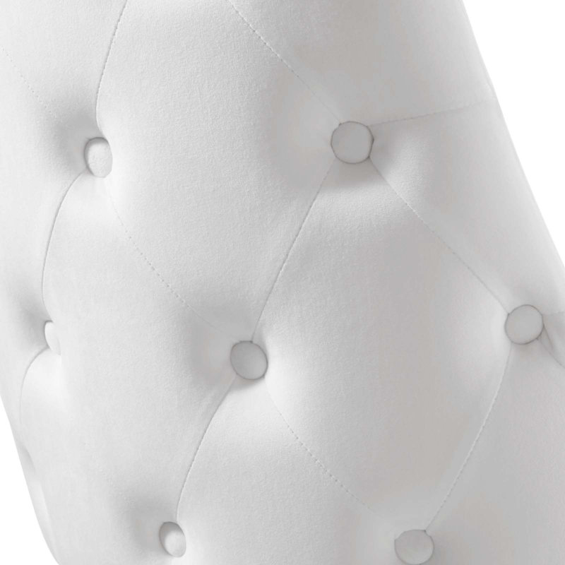 Chaise parsons capitonnée en velours, Blanc